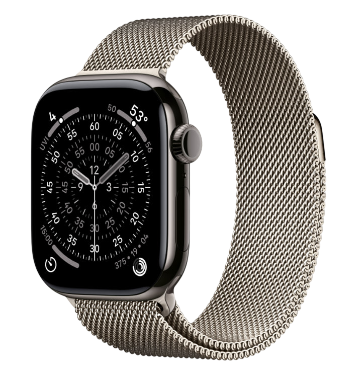 Apple Watch Series 11, 42 mm, Slate Titanium GPS+Cellular, Natural Milanese Loop